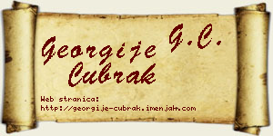 Georgije Čubrak vizit kartica